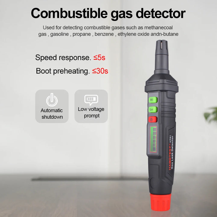 Gas Leak Detector Combustible Gas Detector HT59 HT60 HT61 0-1000PPM Sound & Screen Alarm Mini Gas Detector For Natural Methane